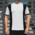 thumbnail image 5 of Miluxas Men's Color Block Tees Crew Neck Short Sleeve Shirts Casual Summer Tops White XL(XL), 5 of 8