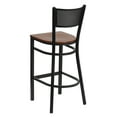 thumbnail image 5 of Flash Furniture 2 Pk. HERCULES Series Black Grid Back Metal Restaurant Barstool - Cherry Wood Seat, 5 of 8