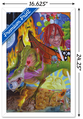 Trippie Redd - Trip at Knight Album Cover Wall Poster, 14.725" x 22.375" Framed