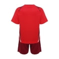 thumbnail image 5 of inlzdz Kids Boys Football Uniform Soccer Jersey V Neck Short Sleeve T Shirt Tops with Drawstring Red XS, 5 of 7