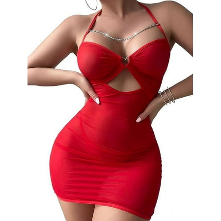 Sexy Lingerie for Women Sheer Lingerie Set Bodycon Mini Lingerie Dress Ruched Party Clubwear Outfits