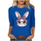 thumbnail image 1 of Camisetas Casuales de las Mujeres Impresas 3/4 Manga Cuello Redondo Blusa, Moda Ligera Superior para el Hogar Y el Uso Diario, Cómoda Imitación de la Tela Del Estante, 1 of 6