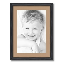 ArtToFrames 16x22 Matted Picture Frame with 12x18 Single Mat Photo Opening Framed in 1.25 Black Stain on Solid Red Oak and 2 Desert Sand Mat (FWM-4083-16x22)