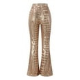 thumbnail image 5 of Landzoo Women Sequins Wide Leg Pants Fashion Shiny Hight Waist Flared Trousers Disco Dance Long Pants Party Streetwear Soft Stretchy Stylish Women Trousers, 5 of 5