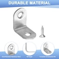 thumbnail image 2 of Escuadra en L Uxcell, 0.99 x 0.99 x 0.63 Pulgadas, Soportes de Ángulo Recto de 90 Grados con Tornillos para Muebles/Estantes/Mesas [Plateado], 2 of 6