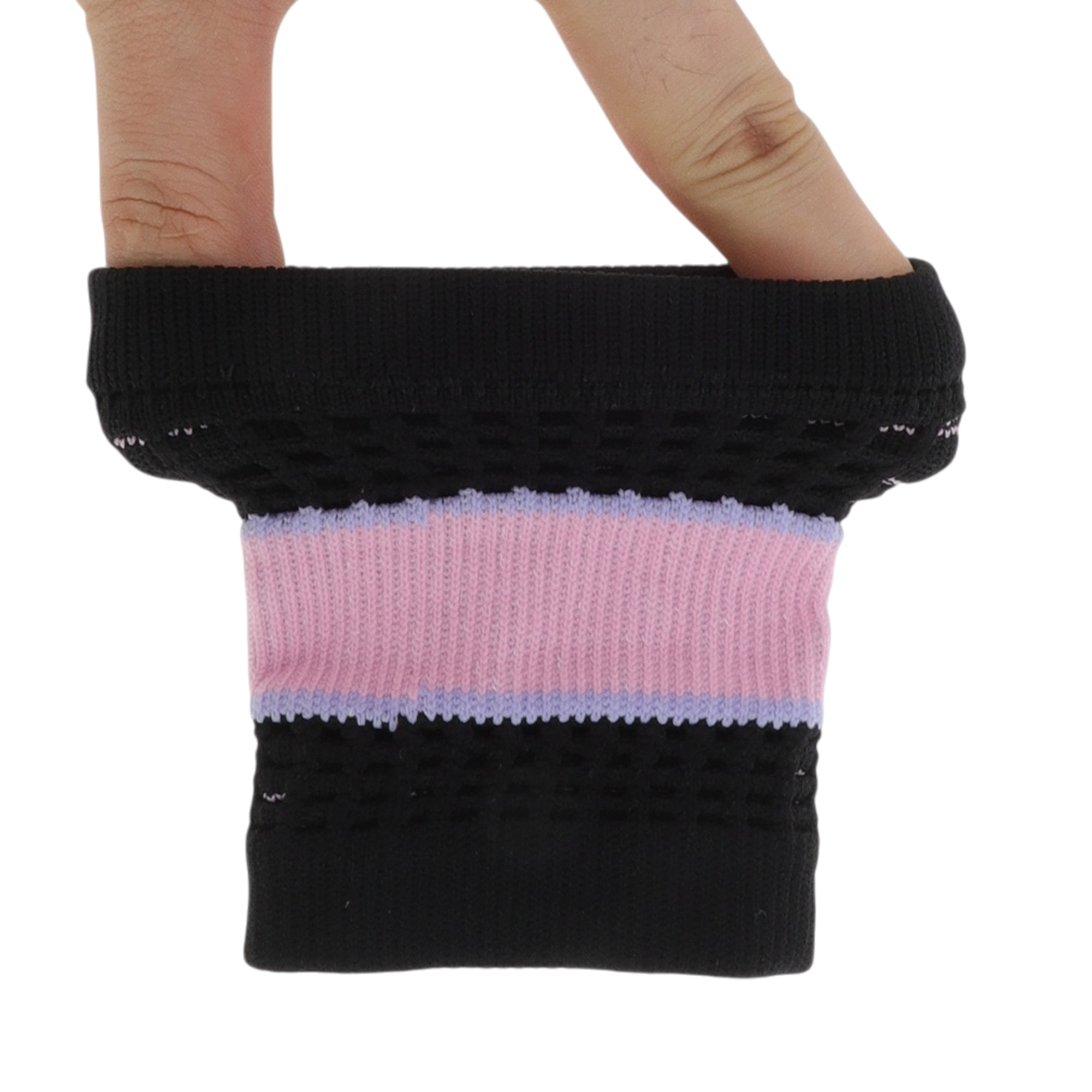 Unique Bargains Durable Perspiration Wicking Wrist Sweatbands 1 Pc Black Pink