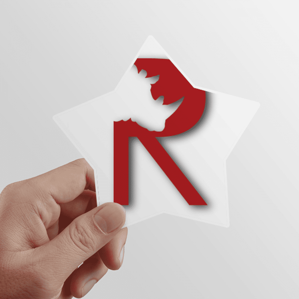 Outline Strength Pointed Rhino Star Sticker Paster Vinyl Car Tags Decoration Decal