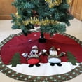 thumbnail image 1 of QIPOPIQ Christmas Tree Skirt Double-Layer Design Santa Pattern Burlap Christmas Tree Skirt with Buffalo Plaid Edges for Xmas Holiday Decorations, 1 of 6