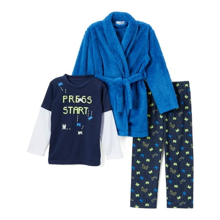 Freestyle Revolution Boy's 3 Piece Pajama Sleep Set With Robe (Little Boy & Big Boy)