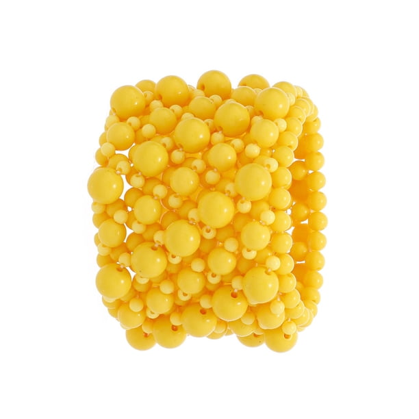 Qarigey Cuentas femeninas Charm Stretch Crafts Pulseras hechas a mano Cadena de mano multicolor Regalo de fiesta de boda Decoración Ropa, zapatos y accesorios Miscelánea Amarillo Qarigey AP017759-05