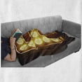 thumbnail image 6 of Letter R Soft Flannel Fleece Throw Blanket, Old Carnival Themed Alphabet Capital R Vibrant Colored Image Print, Cozy Plush for Indoor and Outdoor Use, 60" x 80", Caramel and Yellow, by Ambesonne, 6 of 6