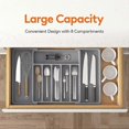 thumbnail image 2 of Cutlery Drawer Organiser, Expandable Utensil Tray for Kitchen, Adjustable Silverware and Flatware Holder, Large, Grey, 2 of 5