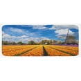 thumbnail image 1 of Windmill Kitchen Mat, Tulips of Holland Countryside Landscape in Springtime with Rustic Houses Print, Plush Decorative Kitchen Mat with Non Slip Backing, 47" X 19", Multicolor, by Ambesonne, 1 of 1