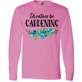 thumbnail image 3 of Inktastic I'd Rather Be Gardening Blue Flowers Long Sleeve T-Shirt, 3 of 5