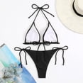 thumbnail image 4 of MSJUHEG Knot Front,Tie Back Bathing Suit,Push Up,Bathing Suits for Women,2 Piece Bikini Sets,Summer Swimsuit,Womens Bikini Black L, 4 of 5