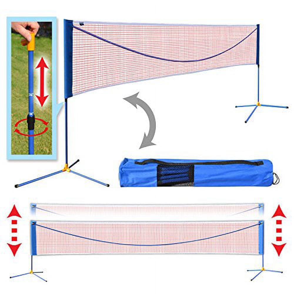 Sunrise Umbrella Outdoor Portable Volleyball Badminton Net, with Stand 16.7'