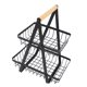 thumbnail image 4 of Soporte para cesta de frutas, diseño hueco negro, hierro multifuncional, estante de almacenamiento de frutas de 2 niveles para sala de estar, cocina, comedor, 4 of 10