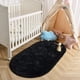 thumbnail image 3 of Alfombra de dormitorio LOCHAS, 83 x 160 cm, suave, ovalada, negra, 3 of 6