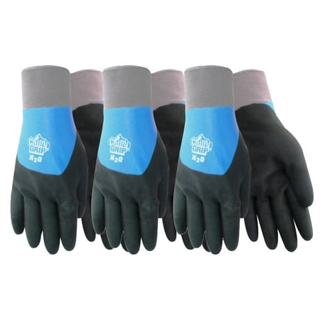 

Red Steer A323 Chilly Grip H2O Waterproof Thermal-Lined Full-Fingered Work & General Purpose Gloves Nitrile Overdip Coating Blue/Black 3 Pack Size Large