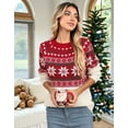 thumbnail image 3 of Womens Vintage Fair Isle Sweater Casual Loose Fall Winter Warm Knitted Pullover Sweaters Alsol Lamesa, 3 of 6