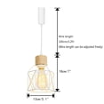 thumbnail image 3 of FSLiving Adjustable Wire Length J-Type Track Pendant Light E26 Wood Base Retro White Metal Cage Shade for Pantry Farmhouse Bar Sink (Bulb & Ceiling Track Sold Separately) - 1 Light, 3 of 6