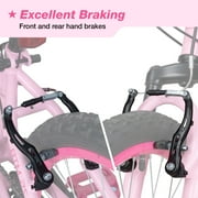 Hykolity 20 inch Kids Mountain Bike, 6 Speed Kid Bicycle Age 6-11 Year Old with Front Suspension Fork, Adjustable Seat Height, Pink