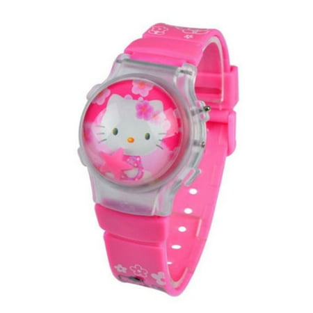 Hello Kitty Style Flip Top Looking Star Light up Alarm Calendar Watch  (Best Looking Watches In The World)