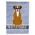 thumbnail image 1 of Carolines Treasures BB5697CHF Flashy Fawn Boxer Welcome Flag Canvas House Size, 1 of 4