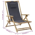 thumbnail image 2 of vidaXL Patio Deck Chair Patio Sling Chair with Headrest for Deck Beach Bamboo, 2 of 7
