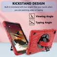 thumbnail image 6 of Dteck Case for Samsung Galaxy Tab A9 Plus 11 Inch (SM-X210/X215/X216/X218),Heavy Duty 3-Layer Protection Rotating Stand Case Shockproof Armor Hard Cover with Shoulder Strap for Galaxy Tab A9+,Red, 6 of 7
