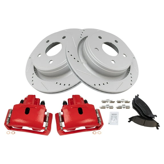 TRQ Performance Rear Brake Pad & Rotor Kit BKA33540 Fits Select 2011-2018 Ram 1500 , 2007-2009 Chrysler Aspen , 2005-2009 Dodge Durango , 2002-2010 Dodge Ram 1500