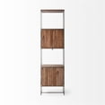 thumbnail image 4 of Maklaine Metal Frame 4 Shelf Shelving Unit in Brown and Silver, 4 of 10