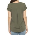 thumbnail image 3 of White Mark Folded Short Sleeve Solid Top (Women's), 3 of 6