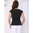 thumbnail image 3 of DARING DIVA Women's Peplum Tops Cap Sleeve Twist Front Top L Black, 3 of 6