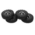 thumbnail image 4 of RC Vehicle Wheels Tires, 4Pcs Remote Control Car Rubber Tires 55mm Aluminium Alloy Front and Rear Wheels for AXIAL SCX24 1/24 RC Car Crawler, 4 of 7