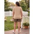 thumbnail image 4 of PINKSIR Womens Pajama Sets Plus Size 2 Piece Short Sleeve Shorts Lounge Sets with Pockets, 4 of 8
