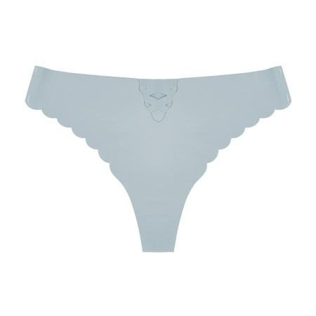 

Womens Underwear Packs Ice Silk Low Waist Seamless Thong Solid Color Hollow T Pants Panties 6 Pack