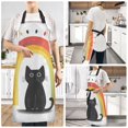 thumbnail image 2 of Yayeee Chief Kitchen Apron with Pockets for Cooking Water Resistant Unisex Adjustable Neck Strap, Black Cat Rainbow, 2 of 7