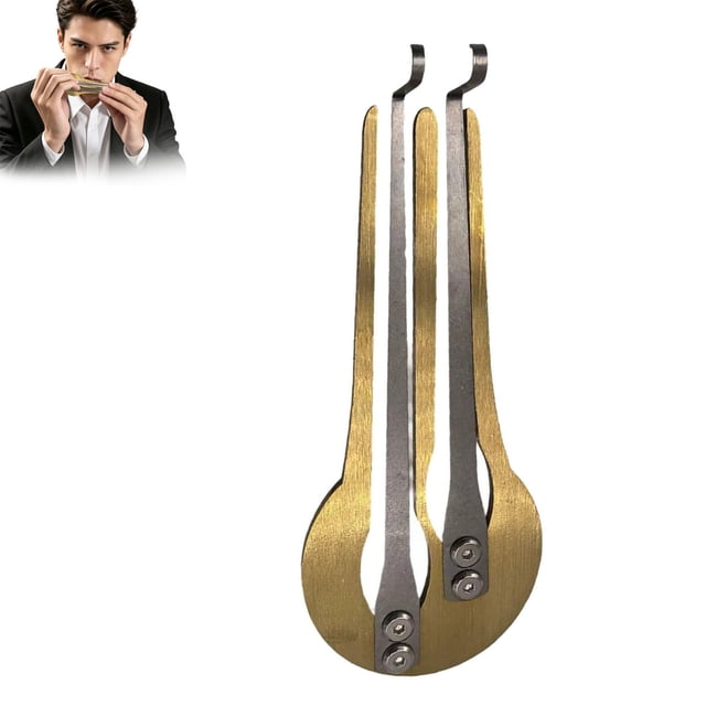 WUSUOWEI 1PC Harp Mouth Harp Metal Jaw,5.1Inch,Musical Harp Instrument for Beginners,Play Ethnic Folk Music Instrument,Portable Ethnic Music Instrument,Compact Travel Friendly for Adults,Gold