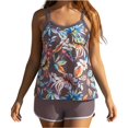 thumbnail image 6 of HAOTAGS Women's Plus Size Halter Swimsuit Set, Matching Swimwear Set Wire-Free Padded Bra Top High Waist Bottoms Solid Color Two-Piece Swimsuit, 6 of 7