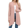 thumbnail image 3 of Gyexs Womens Open Front Knit Cardigan Long Batwing Sleeve Oversized Sweater Chunky Boho Pockets Coat (Pink, Size M), 3 of 9
