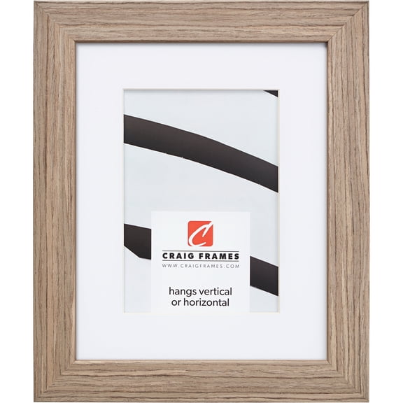 Craig Frames Farmhouse Essentials, 18x36 inch Picture Frame Matted for a 14x32 Photo, Light Walnut Brown