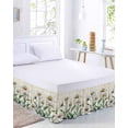 thumbnail image 2 of Spring Floral Bed Skirt Queen Size, Vintage Summer Botanical White Daisy Wrap Around Bed Skirting with Adjustable Elastic Strap, Dust Ruffle Pleated Bedskirts 16 Inch Drop for Bedroom Queen Beds, 2 of 9
