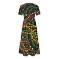 thumbnail image 5 of Summer Beach Dress for Women 2024 Plus Size Fashion Mardi Gras Printed Carnival Short Sleeve Crewneck Dress Casual Flowy Tiered Maxi Beach Dress With Pockets 50% off Clearance!, 5 of 6