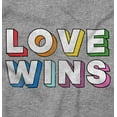 thumbnail image 2 of Inspirational Love Wins Rainbow Womens Slim Fit Graphic Tee Brisco Brands S, 2 of 5