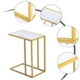 thumbnail image 3 of OverPatio Modern Side End Accent C Table Living Room,Sofa Side End Table,C Shaped Table Laptop Holder,Marble,Gold, 3 of 16