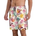 thumbnail image 2 of Disketp Men's Swim Trunks Hawaiian Breathable Surf Beach Swimsuits Mesh Lining Beach Shorts with Pockets-Butterflies and Roses, 2 of 7
