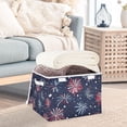 thumbnail image 3 of Yayeee Collapsible Cube Storage Bin with Lid Fabric Closet Decorative Basket with Handles, Red and Blue Fireworks Pattern, 3 of 7