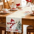 thumbnail image 5 of Beige Christmas Table Runner - 70 Inch Long Snowman Xmas Tree Coastal Snowflake Starfish Cotton and Linen Blended Dress Scarves Farmhouse Table Runner for Kitchen Dining, Coffee Table, 13" x 70", 5 of 8