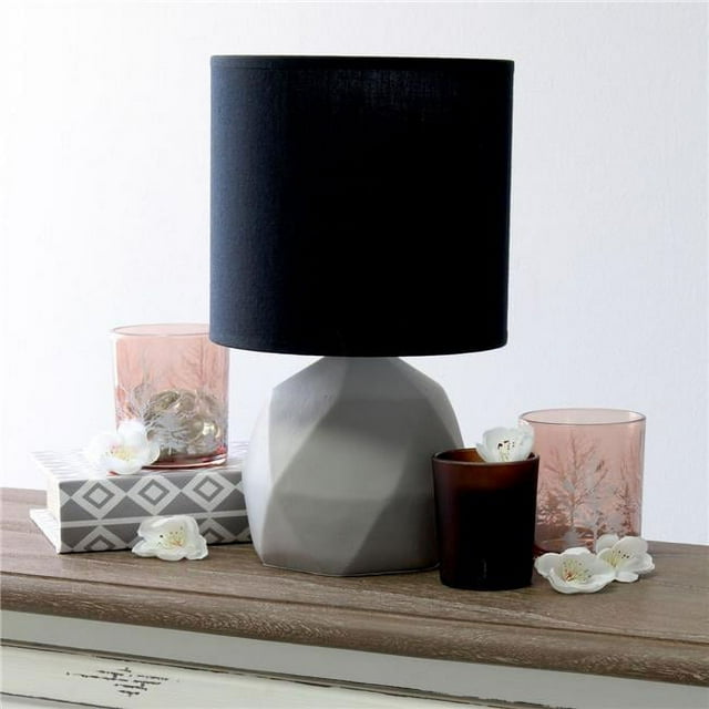 All the Rages LT2060-BLK Simple Designs Geometric Concrete Lamp, Black